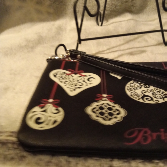 Brighton Black Leather Holiday Wrislet With Red And White Accents EUC - Picture 5 of 8